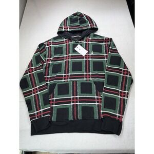 Jordan Essentials Mens Plaid Holiday Fleece Pullover Hoodie FV7458-010 Large NWT
